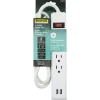 New Christmas Forever POWER BAR 4-OUTLET W/ 2USBS