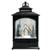 Discount Christmas Forever RETRO LANTERN WITH CABIN SNOWING SCENE 17″