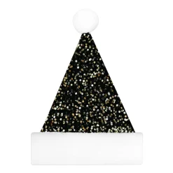 Online Christmas Forever SANTA HAT 15″ BLACK/SILVER SEQUINSS W/ FAUX FUR BORDER (SIZE:M)