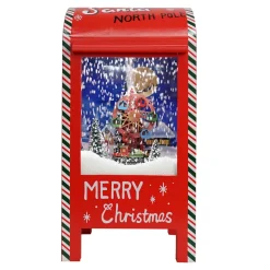 Clearance Christmas Forever SANTA MAILBOX WITH SKYWHEEL & TRAIN SNOWING SCENE 17″