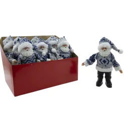 Discount Christmas Forever SANTA STANDING 07″ ORN BLUE & GRAY W/ FUR COAT & HAT