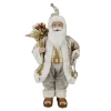 Sale Christmas Forever SANTA STANDING 24″ W/ CLOCK IVORY/GOLD