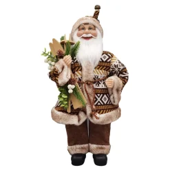 Discount Christmas Forever SANTA STANDING 18″ W/ GIFT BAG BROWN