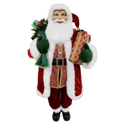 Hot Christmas Forever SANTA STANDING 60″ W/ SACK RED/GREEN/GOLD