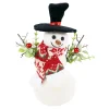 Hot Christmas Forever SNOWMAN W/ NORDIC SCARF & BERRIES 9″ WHT/GREEN/RED