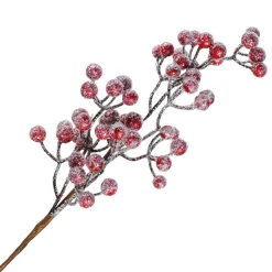 Hot Christmas Forever SPRAY BERRY 15″ RED W/ ICE GLITTER