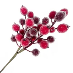 New Christmas Forever SPRAY BERRY 11″ RED/BURGUNDY BERRY FROSTED
