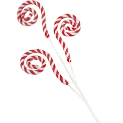 Clearance Christmas Forever SPRAY CANDY CANE CURLS 26″ X3 FROSTED RED /WHITE