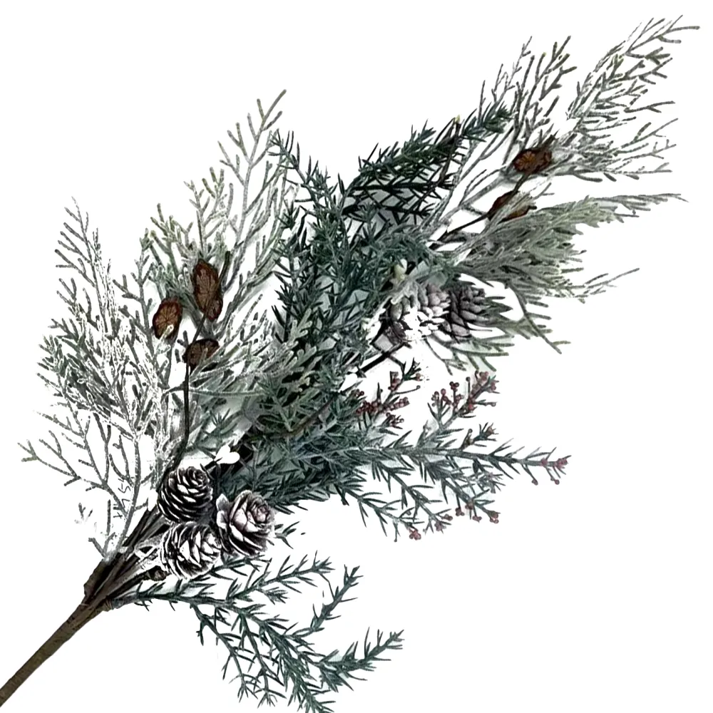 Hot Christmas Forever SPRAY CEDAR FROSTED 31.5: MIXED PINE/ PINE CONES