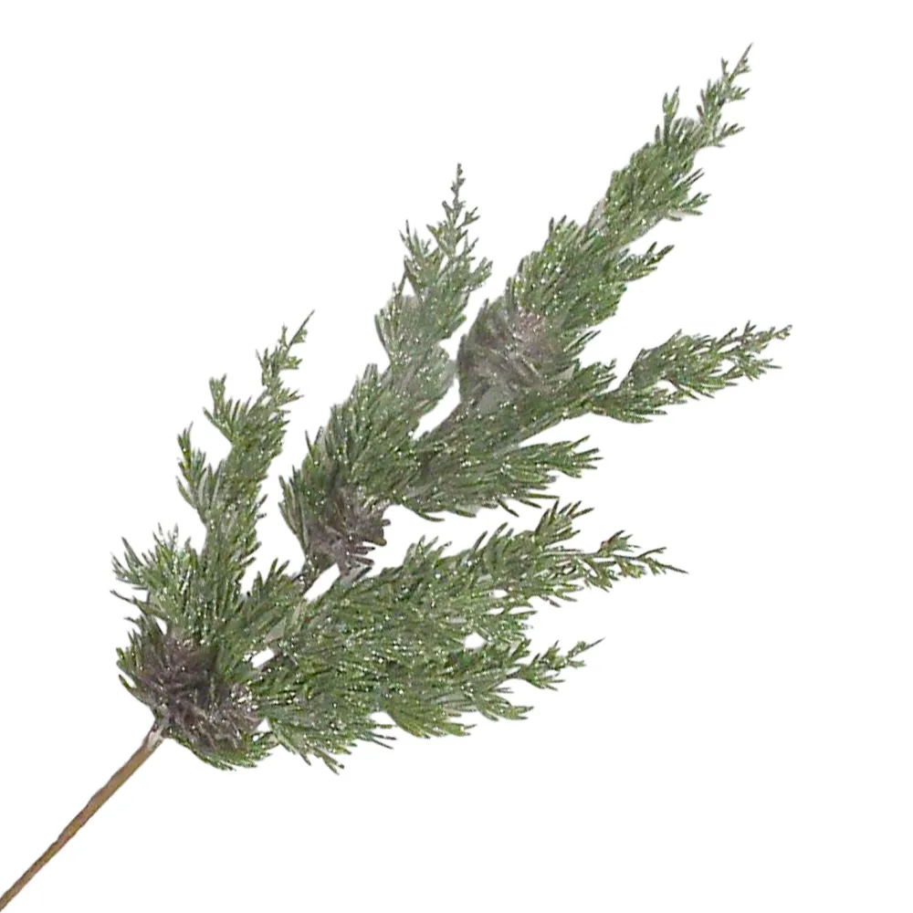 Clearance Christmas Forever SPRAY CYPRESS 22″ PE PINE W/ CONES ICED