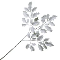 New Christmas Forever SPRAY FLOCKED HOLLY LEAVES 25″