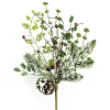 Clearance Christmas Forever SPRAY FLOCKED PINE 18″ RED BERRY W/ ASST. LEAVES