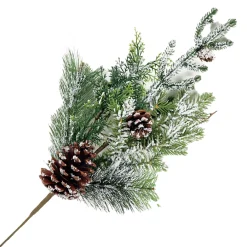 Discount Christmas Forever SPRAY FLOCKED PINE 24″ MIXED PINES W/ PINE CONES