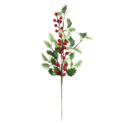 Discount Christmas Forever SPRAY GRN HOLLY 16″ RED BERRIES