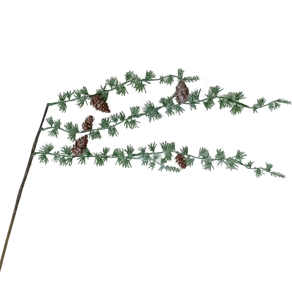 Best Christmas Forever SPRAY HANGING PINE FROSTED 33.5″ W/ PINE CONE
