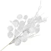 Clearance Christmas Forever SPRAY LEAVES EUCALYPTUS 30″ WHITE W/ GLITTER TWIGS