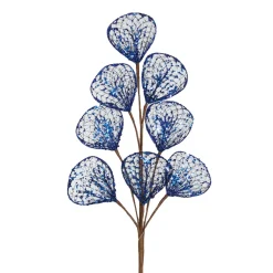 Sale Christmas Forever SPRAY LEAVES MESH 26″ MIDNIGHT BLUE GLITTER