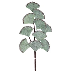 Best Christmas Forever SPRAY LEAVES VELVET FAN 26.3″ AQUA GREEN FABRIC W/GLTR