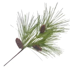 Sale Christmas Forever SPRAY PINE 28″ LONG NEEDLE W/ CONE MOSS GREEN FLOCK
