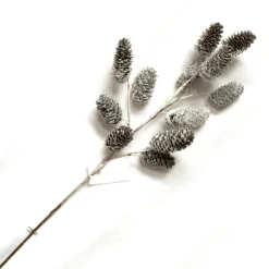 Best Christmas Forever SPRAY PINE CONE 18″ NATURAL WHITE WASHED W/ GLITTER