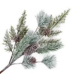 Discount Christmas Forever SPRAY PINE FROSTED 19.5″ MIXED PINE W/ PINE CONES