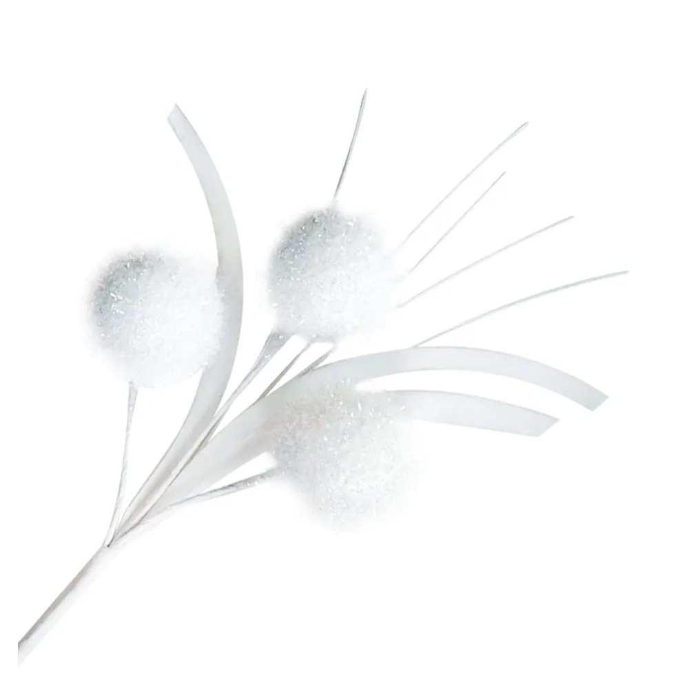 New Christmas Forever SPRAY SNOWBALLS W/ TWIGS 19″ WHITE
