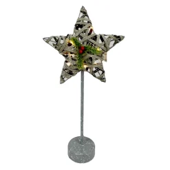 Online Christmas Forever STAR TABLE DECOR PLASTIC 19.5″ WITH METAL BASE & DECORATION WITH 10 LED LIGHTS