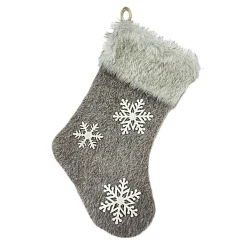 Discount Christmas Forever STOCKING 18″ FAUX FUR BROWN W/ SNOWFLAKE