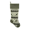 Clearance Christmas Forever STOCKING 21.5″ GRAY KNITTED & FLEECE W/ FLEECE CUFF & CORD, HEEL & TOE DESIGN