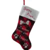 Best Christmas Forever STOCKING 20.5″ PET DOG RED/BLACK BUFFALO PLAID W/ FLEECE CUFF