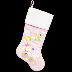 Best Christmas Forever STOCKING 20.5″ PINK KNITTED W/DOG EMB AND FLEECE CUFF