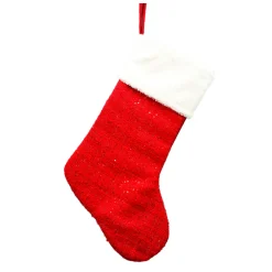 Best Christmas Forever STOCKING 20″ RED FAUX FUR CUFF