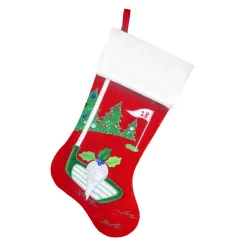 Best Christmas Forever STOCKING 20.5″ RED VELVET W/ FAUX FUR CUFF, METALLIC TEE EMBROIDERY