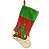 Hot Christmas Forever STOCKING 20.5″ RED VELVET W/ SLEIGH APPLIQUE