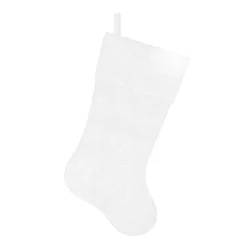 Best Christmas Forever STOCKING 20.5″ WHITE IRID. CURLY FAUX FUR