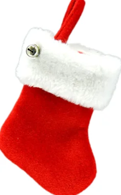 Sale Christmas Forever STOCKING MINI 6″ RED W/ BELL