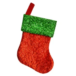 Discount Christmas Forever STOCKING MINI 6″ RED/GREEN METALLIC