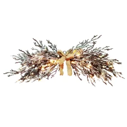 Discount Christmas Forever SWAG FROSTED / ICED 32″ W/ 24 LED LIGHTS BROWN /CLEAR