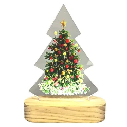 Best Christmas Forever TABLE DECOR PINEWOOD | ACRYLIC LED LIGHTS 6″ X 2.5″ X 8″ – CHRISTMAS TREE