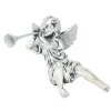 New Christmas Forever TABLETOP CHERUB 13.5″X9.5″ ANTIQUE SILVER W/GLITTER