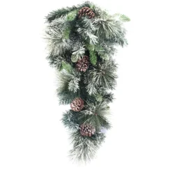 New Christmas Forever TEARDROP FROSTED GROUSE PINE 36″ 61 TIPS W/ PINE CONES