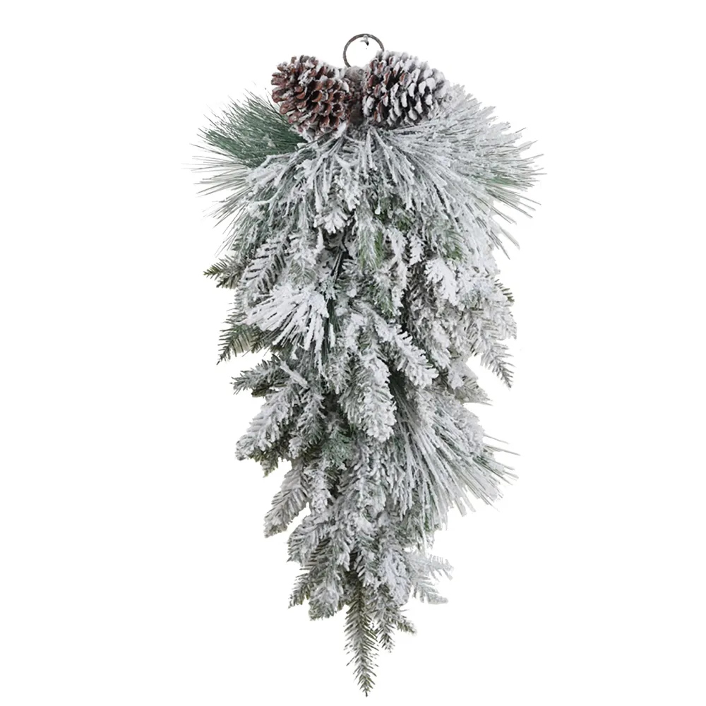 Online Christmas Forever TEARDROP PINE 28″ FLOCKED MIXED PINE |W/ PINE CONES 28″