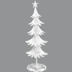 Best Christmas Forever TREE 20″ WHITE METAL W/ SILVER FOIL