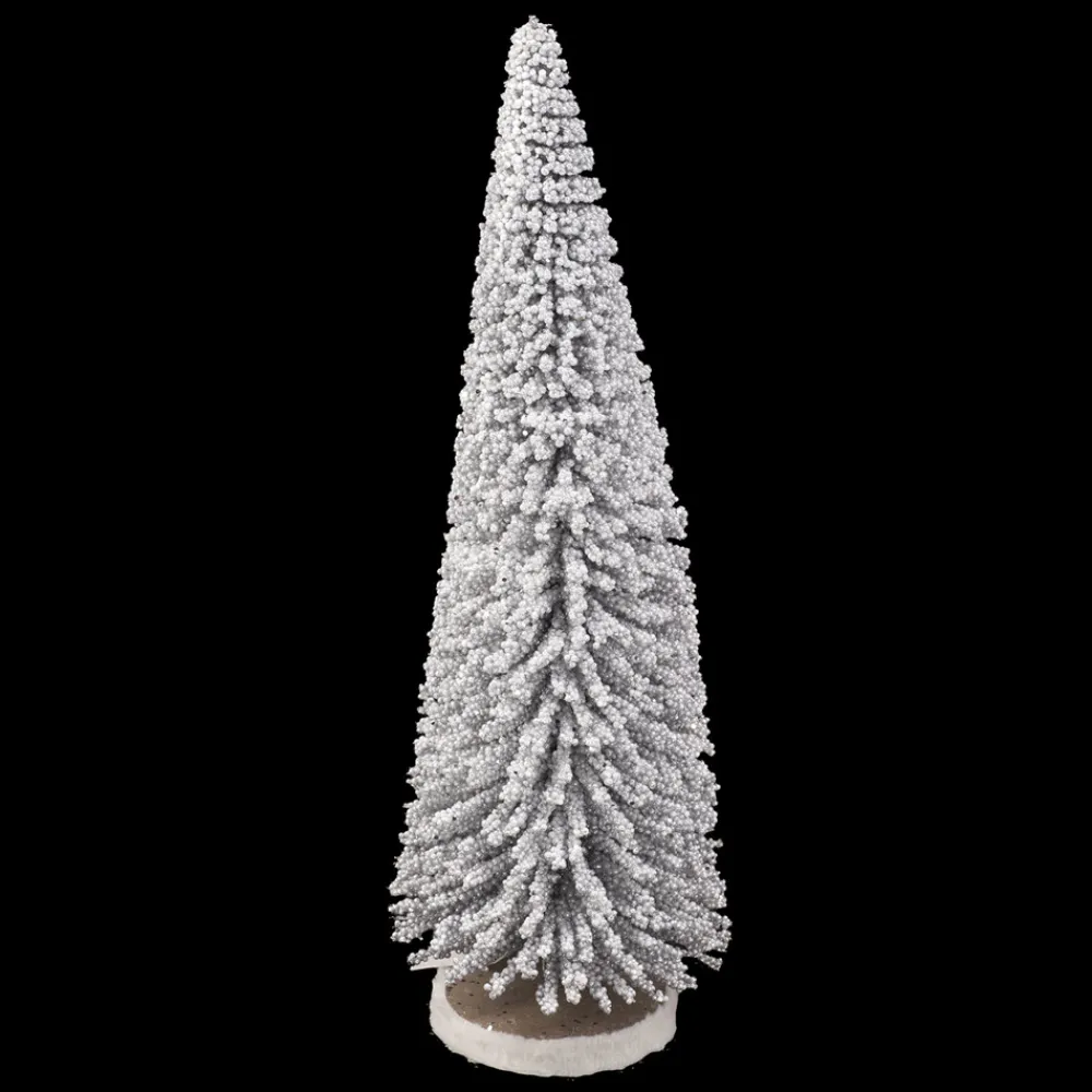 Sale Christmas Forever TREE BOTTLE BRUSH FLOCKED SLV 20″ W/SILVER BERRIES