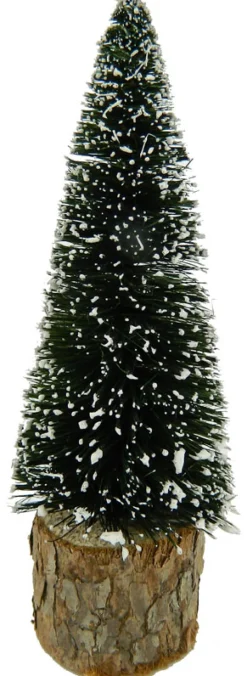 Outlet Christmas Forever TREE BOTTLE BRUSH NAT. 5″ VILLAGE W/ SNOW & BASE