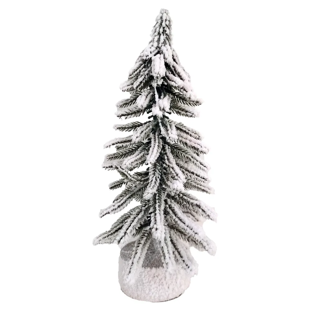 Sale Christmas Forever TREE FLOCKED ALPINE 14″ W/ WOOD BASE
