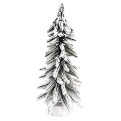New Christmas Forever TREE FLOCKED ALPINE 16″ W/ WOOD BASE