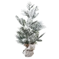 Hot Christmas Forever TREE FLOCKED MIXED PINE 20″ W/ BURLAP BASE