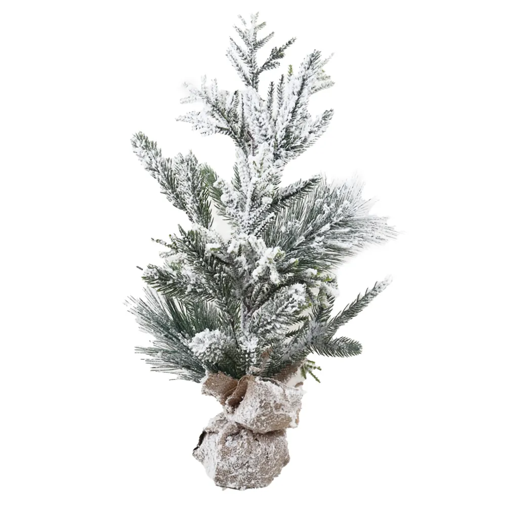 Hot Christmas Forever TREE FLOCKED MIXED PINE 20″ W/ BURLAP BASE