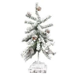 Discount Christmas Forever TREE FLOCKED PVC ALPINE 20″ W/ PINE CONES & BASE